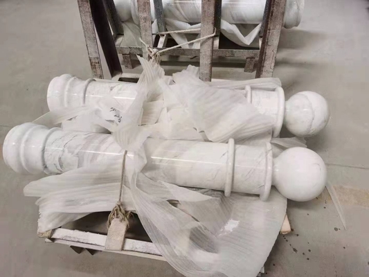ভাল মার্বেল পাথর হ্যান্ড্রেল ব্যালুস্ট্র্যাড ডিজাইন ভার্সি এবং ব্যালকনি জন্য FOB / CNF বিতরণ শর্তাবলী