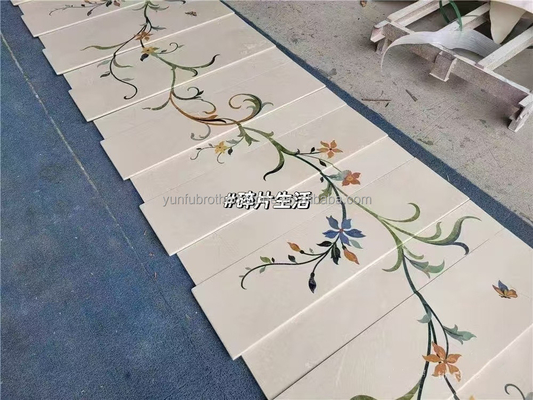 আধুনিক ডিজাইন স্টাইল অ্যান্টি-স্লিপ বেজ মার্বেল সিঁড়ি কার্পেট প্রাকৃতিক পাথরের পদক্ষেপের জন্য