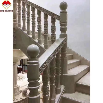 সুলভ মূল্যে অভ্যন্তরীণ পাথর সিঁড়ি জন্য ক্যালসাইট মার্বেল ব্যালকনি হ্যান্ড্রিল