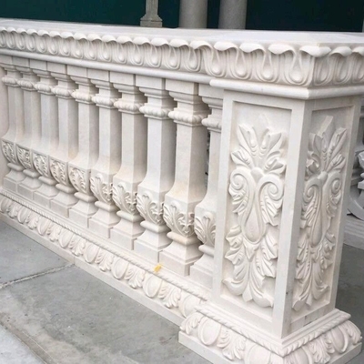 ভিলা স্টাইলের অভ্যন্তরীণ নকশার জন্য কাস্টমাইজড বিলাসবহুল মার্বেল সিঁড়ি হ্যান্ড্রিল কলাম