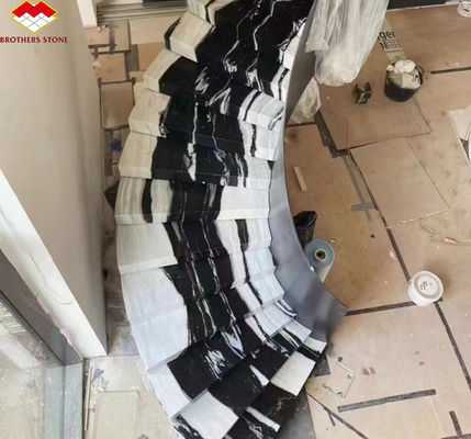 হোম এবং হোটেল ডিজাইনের জন্য আধুনিক পান্ডা হোয়াইট মার্বেল পোলিশ স্টেপ সিঁড়ি বোর্ড
