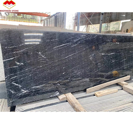 ক্লাসিক এবং মার্জিত মেঝে প্যাটার্নের জন্য ভায়া ল্যাটেয়া ব্ল্যাক গ্রানাইট হোনড কাট-টু-সাইজ টাইলস