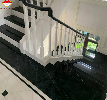আধুনিক ডিজাইন হোটেল নেরো মার্কুইনা বিগ স্ল্যাব জিম্বাবুয়ে কালো মার্বেল মেঝে এবং সিঁড়ি