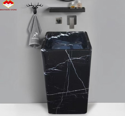 আধুনিক হোটেল ভিলার ডিজাইনের জন্য ক্যালসাইট মার্বেল থেকে হোয়াইট ভেন্স মার্বেল সিঙ্ক আকার কাটা