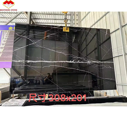 আধুনিক নেরো মার্কিনা কালো সাদা স্টিপ মার্বেল পোলিশ প্রাকৃতিক বড় স্ল্যাব ইনডোর হোটেল ভিলার জন্য
