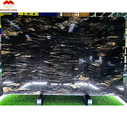 আধুনিক প্রাকৃতিক ফিনিক্স পালক কালো স্বর্ণ মার্বেল পাথর সিঁড়ি পদক্ষেপ টাইল বড় স্ল্যাব