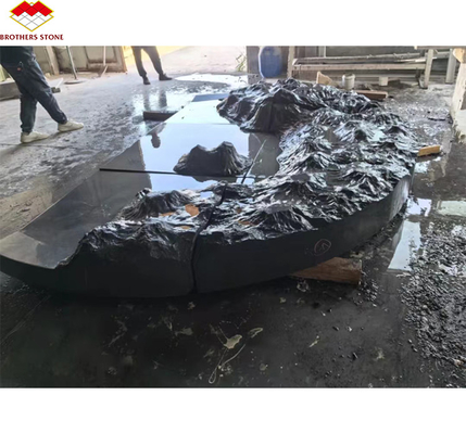 আধুনিক নকশা শৈলী শানসি কালো গ্রানাইট ব্লক 18 মিমি পুরু পরম কালো গ্রানাইট স্ল্যাব