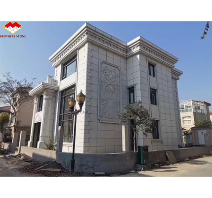 আধুনিক ফ্লেমেড চীনা গ্রে গ্রানাইট পাথর ফিনিয়ার আকারের উপর কাটা বহিরঙ্গন প্রাচীর আবরণ জন্য