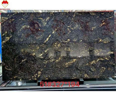 রান্নাঘর এবং বাথরুমের জন্য কাস্টমাইজড বিলাসবহুল কালো সোনার শিরা কোয়ার্টজাইট স্টোন ভ্যানিটি শীর্ষ