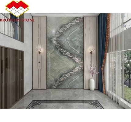 পোলিশ সবুজ মার্বেল পৃষ্ঠ এবং কাস্টম গ্রাফিক ডিজাইন সহ আধুনিক হোটেল ডাইনিং টেবিল