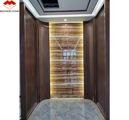 অভ্যন্তরীণ দেয়াল প্যানেলের সজ্জা জন্য পোলিশ কালো সাগর Onyx মার্বেল স্বচ্ছ টেক্সচার