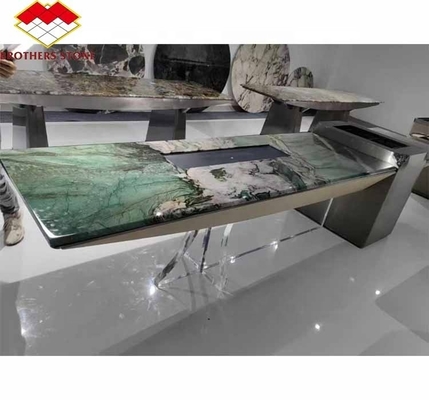 প্রাকৃতিক পাথর ব্রাজিল মার্বেল ব্যাকলাইট সোডালাইট সবুজ কোয়ার্টজাইট বেডরুম ডিজাইন আইডিয়া জন্য