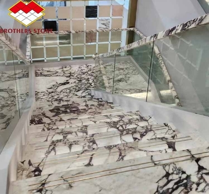 আধুনিক ক্যালাকাটা ভায়োলা সাদা মার্বেল সঙ্গে বেগুনি শিরা স্ল্যাব আপনার ডাইনিং রুম টেবিল সেট রান্নাঘর কাউন্টারটপ বাথরুম সিঁড়ি উত্থাপন