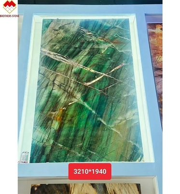 18 20 মিমি পুরু ফুচসাইট ক্রিস্টাল সবুজ বিলাসবহুল রয়েল ইমারাল্ড সবুজ কোয়ার্টসাইট কাউন্টারটপ