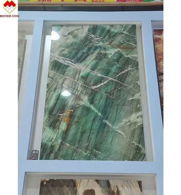 18 20 মিমি পুরু ফুচসাইট ক্রিস্টাল সবুজ বিলাসবহুল রয়েল ইমারাল্ড সবুজ কোয়ার্টসাইট কাউন্টারটপ