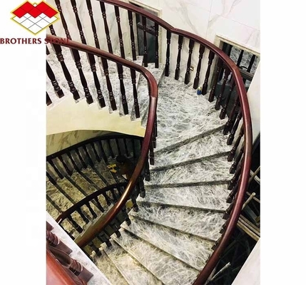 প্রাকৃতিক পাথর বড় স্ল্যাব কাটিয়া আকারের উপর হোনড পাথর স্ল্যাব আধুনিক মার্বেল ভিতরের ভিলার জন্য সিঁড়ি