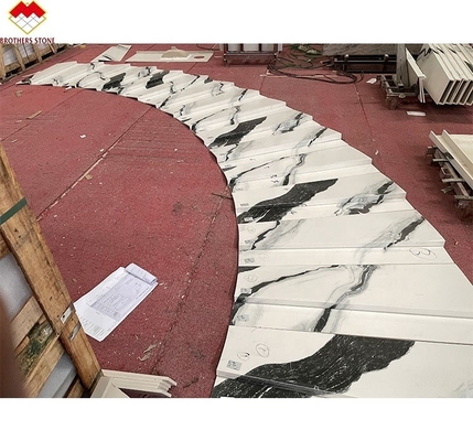 ইনডোর ওয়াশবো কম্পোনেন্ট অ-স্লিপ ম্যাট / হোনড ফিনিস সহ সিন্টারড স্টোন স্পাইরাল সিঁড়ি