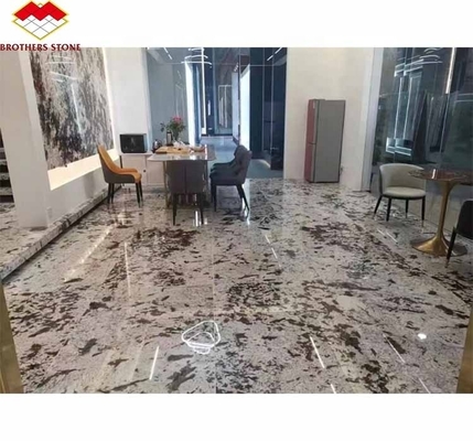 অভ্যন্তরীণ প্রাচীর কাটিয়া আকার গ্লাসযুক্ত স্নো মাউন্টেন সিলভার ফক্স মার্বেল পাথর পোলিশ ফিনিস