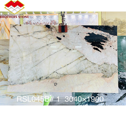 প্রাকৃতিক পাথর পান্ডোরা মার্বেল আধুনিক হোটেল ভিলার দেয়ালের জন্য বড় স্ল্যাব কাটিয়া আকারের ডিজাইন