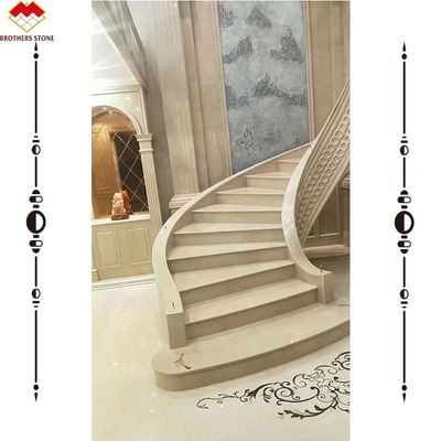 ঘরোয়া অভ্যন্তরের জন্য আধুনিক কাস্টমাইজড মার্বেল ওয়াটারজেট ডিজাইন আর্ক সিঁড়ি
