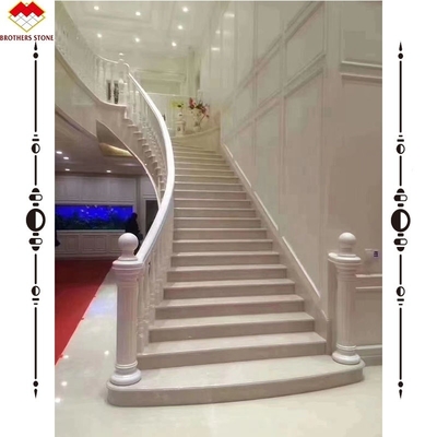 ঘরোয়া অভ্যন্তরের জন্য আধুনিক কাস্টমাইজড মার্বেল ওয়াটারজেট ডিজাইন আর্ক সিঁড়ি