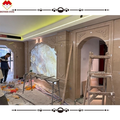 আধুনিক নকশা শৈলী সঙ্গে হোটেল এবং ভিলা সজ্জা নীল Onyx মার্বেল স্ল্যাব ব্যাকগ্রাউন্ড