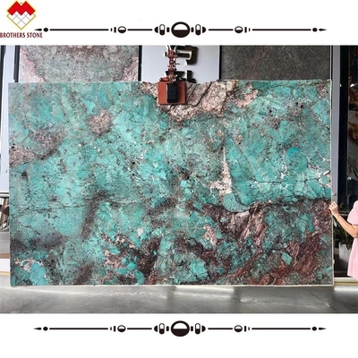 বিগ স্ল্যাব মাল্টিকোলার গ্রিন গুয়াতেমালা গ্রিন মার্বেল ডিনার টেবিল কফি টেবিল ভিলা জন্য