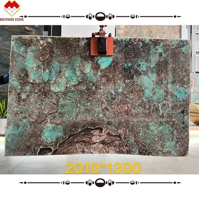 বিগ স্ল্যাব মাল্টিকোলার গ্রিন গুয়াতেমালা গ্রিন মার্বেল ডিনার টেবিল কফি টেবিল ভিলা জন্য