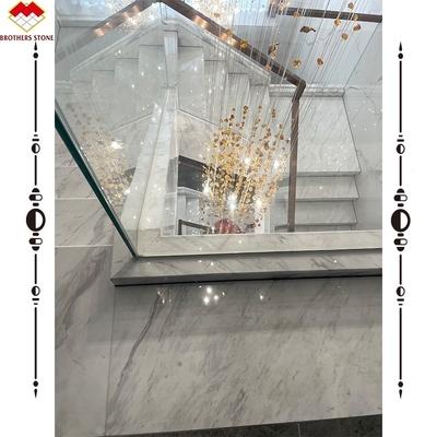 সহজ ইনস্টলেশন বিলাসবহুল হোয়াইট স্টোন ভোলাকাস মার্বেল সিঁড়ি হোটেল সজ্জা জন্য