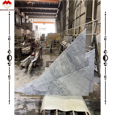 কাস্টমাইজড আকার সাদা মার্বেল পাথর সিঁড়ি treads এবং আধুনিক নকশা শৈলী চেহারা জন্য Riser