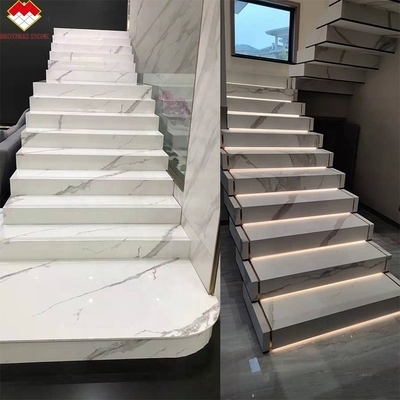 কাস্টমাইজড পোলিশ বা ম্যাট পৃষ্ঠ সমাপ্তি সঙ্গে তৈরি পোরসেলান পাতলা স্ল্যাব সিঁড়ি
