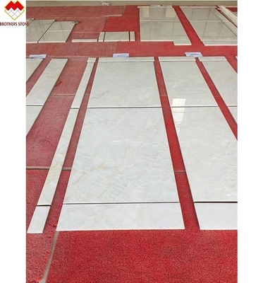 ট্রান্সলুসেন্ট আইস ক্র্যাক পোলিশ ফিনিস হোয়াইট ওনিক্স মার্বেল টাইলস ভিলার দেয়ালের জন্য 30 * 60 সেমি