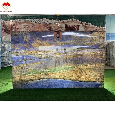 বড় স্ল্যাব বা আকার কাটা জন্য কাস্টমাইজড বলিভিয়া নীল স্বচ্ছ Sodalite Onyx মার্বেল