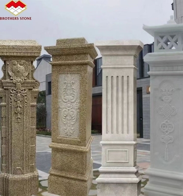 2700kg/m3 গ্রানাইট পাথর হাত খোদাই আকারের কাটা স্তম্ভ বাইরের কলাম নকশা জন্য