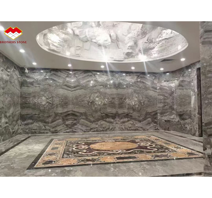 হাই-এন্ড অভ্যন্তরীণ সজ্জা জন্য পোলিশ সার্বিয়ান গ্রে মার্বেল ওয়াল প্যানেল