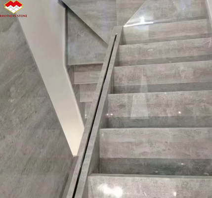 ওডিএম ওএম ইউনফুতে হোটেলের জন্য পোলিশ চাঁদের আলো ধূসর মার্বেল পাথর মেঝে সিঁড়ি