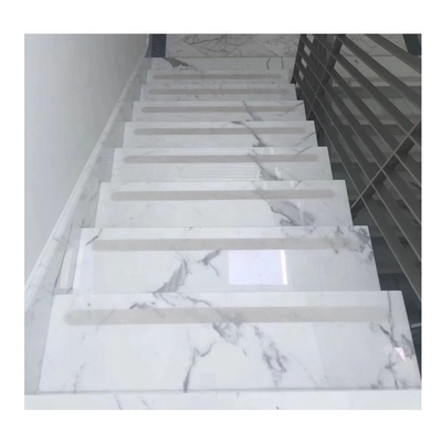 উচ্চ পোলিশ আধুনিক নকশা ক্যালাকাটা সাদা মার্বেল ভিতরের ভিলার জন্য সিঁড়ি এবং সিঁড়ি