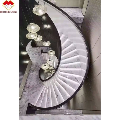প্রাকৃতিক সাদা মার্বেল সিঁড়ি পাথর মার্বেল অ স্লিপ সিঁড়ি এবং risers জন্য সিঁড়ি