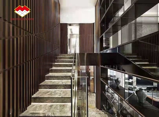 কাস্টমাইজড আকার এবং অ্যান্টি-স্লিপ বৈশিষ্ট্য সহ ইনডোর প্রাকৃতিক মার্বেল স্টোন সিঁড়ি স্টেপ কভার