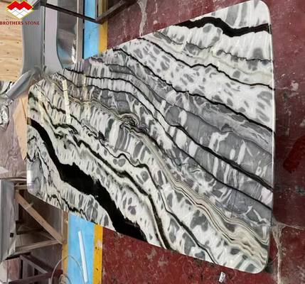 ব্রাজিলের জনপ্রিয় পাথর পান্ডা ইমপ্রেশন মার্বেল স্ল্যাব দিয়ে আপনার ডাইনিং টেবিলকে রূপান্তর করুন