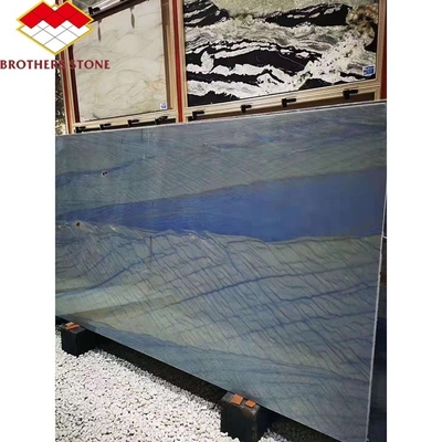 ইম্পেরিয়াল এজুল ম্যাকুবাস নীল মার্বেল হালকা নীল মেঝে পাথর ফর্ম বড় স্ল্যাব জন্য পোলিশ