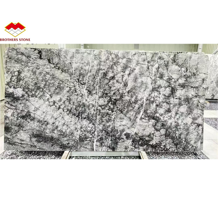 গ্রাফিক ডিজাইন লিভিং রুমের জন্য প্রাকৃতিক পাথর ইতালিয়ান সিলভার ফায়ার মার্বেল ফ্লোর টাইলস