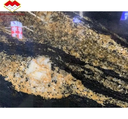 পোলিশ কালো স্বর্ণের পাথর দিয়ে চীনা গ্রানাইট বিলাসবহুল রান্নাঘর কাউন্টারটপ