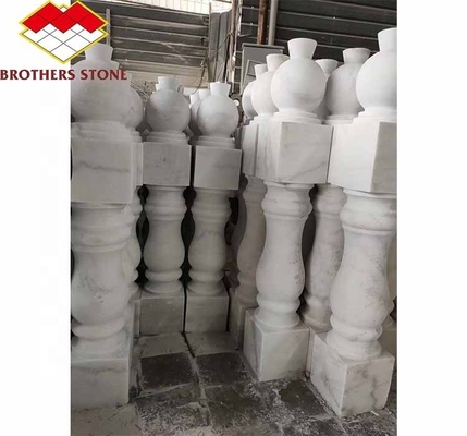 গুয়াংসিতে হোয়াইট মার্বেল হোম সজ্জা জন্য পোলিশ পৃষ্ঠ সমাপ্ত হ্যান্ড্রেল কলাম