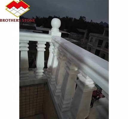 গুয়াংসিতে হোয়াইট মার্বেল হোম সজ্জা জন্য পোলিশ পৃষ্ঠ সমাপ্ত হ্যান্ড্রেল কলাম