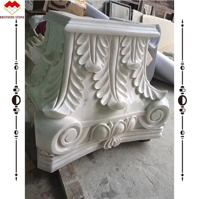 ওয়েস্টার্ন ডিজাইনের মার্বেল স্তম্ভের সজ্জা জন্য হাতে খোদাই করা মার্বেল বর্গাকার কলাম রাজধানী