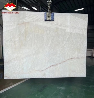 বিলাসবহুল আইসিই এজ জ্যাড ওনিক্স প্রাকৃতিক মার্বেল পাথর স্বচ্ছ রয়েল হোয়াইট ওনিক্স টাইলস দেওয়াল সজ্জা জন্য