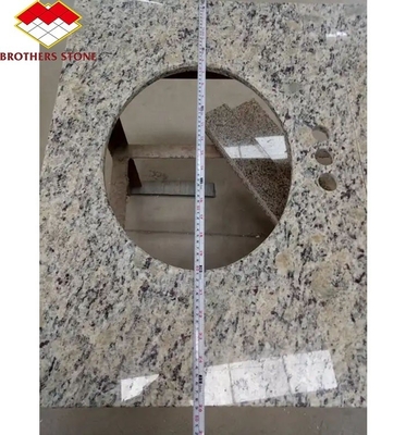 বিলাসবহুল হোটেল বাথরুমের জন্য কাস্টম কাটিয়া আকারের গ্রানাইট টপ ভ্যানিটি পোলিশ প্রাকৃতিক পাথর
