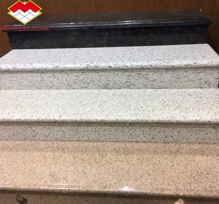 প্রাকৃতিক গ্রানাইট মেঝে পাথর আধুনিক নকশা কাটা আকার সোজা ভাসমান সিঁড়ি