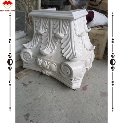 হাত খোদাই বেজ মার্বেল কলাম বাগান জন্য রাজধানী রোমান স্তম্ভ বর্গক্ষেত্র কলাম